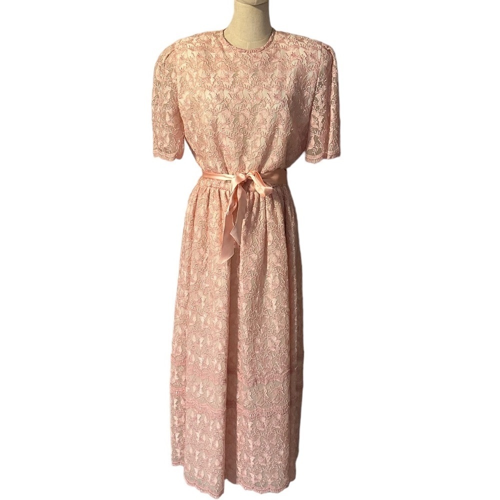 Vintage William Pearson Dusty Pink Lace Dress